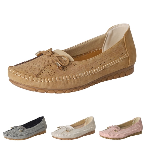 Stylago Womens Flat Shoes Slip on Walking Loafers Summer Outdoor Casual Slide Shoe 2026 Ladies Work Driving Loafer Beige Size 6.5