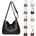 thumbnail image 1 of Stylago Womens Leather Messenger Bags Multiple Zipper Compartments Shoulder Purses Ladies Work Tote Crossbody Bag Beige, 1 of 4