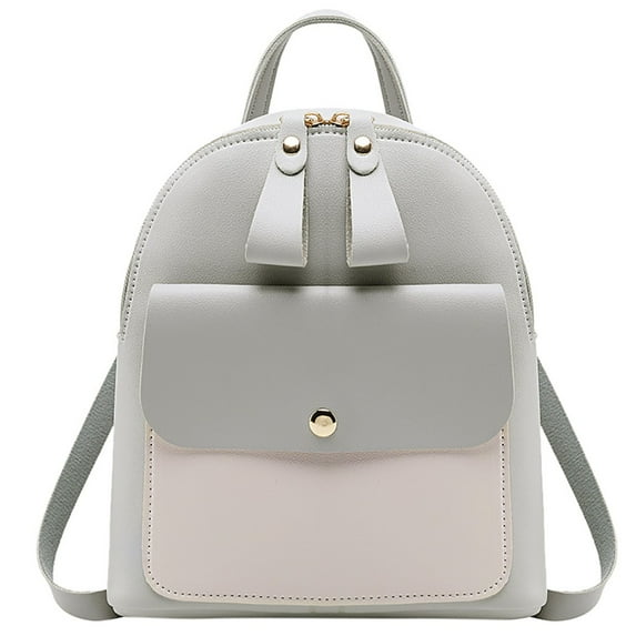 Stylago Womens Mini Backpack Earphone Hole Fashion Leather Travel Daypack Ladies Shopping Shoulders Bags with Button Grey