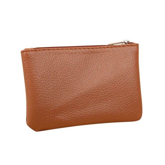 Stylago Womens Mini Wallet Portable Leather Zipper Purses Ladies Small Card Holder Students Daily Pocket for Shopping Brown
