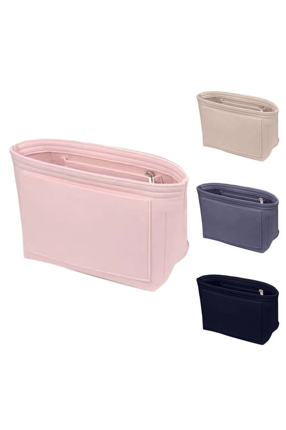 Womens Purse Organizer Insert for Tote Bag Multiple Pockets Handbag Dividers Makeup Bags for Ladies Travel Shopping Beige