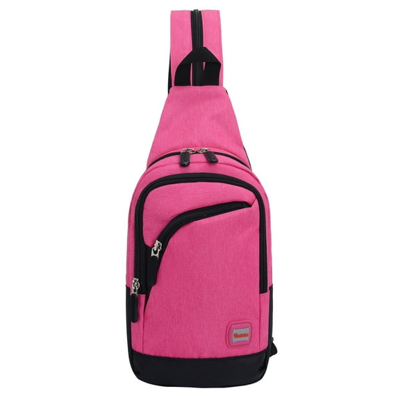 Stylago Womens Sling Backpack with Convertible Strap Mens Travel Crossbody Bags Multiple Compartments Hiking Chest Bag for Sports Pink