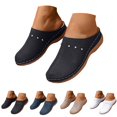 thumbnail image 1 of Stylago Womens Slip on Mules Slippers Closed Toe Wedge Sandals Casual Arch Support Slide Shoes Ladies Outdoor Walking Sandal Size 6 Beige, 1 of 7