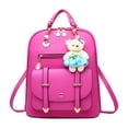thumbnail image 1 of Stylago Womens Trendy Leather Backpack Purse Multiple Pockets Travel Shoulder Daypack Students Mini Schoolbags with Bear Pendant Pink, 1 of 6