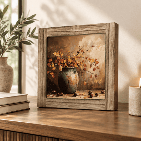 Style 01 Fall Home Decor Real Wood Plaque Sign, 5.91 x 5.91 Inches