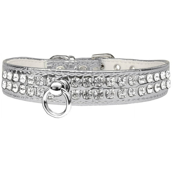 Style #72 Rhinestone Designer Croc Dog Collar Size Size 24 Silver