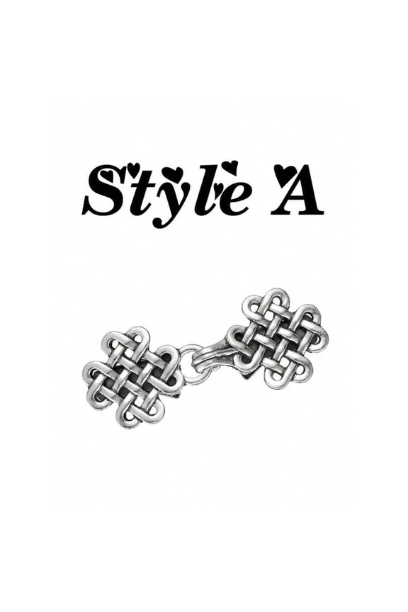 Style A Celtic Knot Shawl Clips, Sweater & Cardigan Clips, Retro Collar Decor in Silvertone