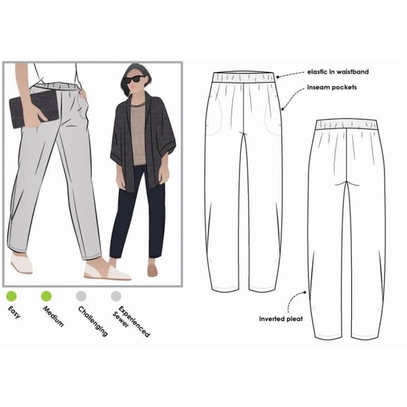 Style Arc Paper Sewing Pattern Besharl Pants - Trousers for Women