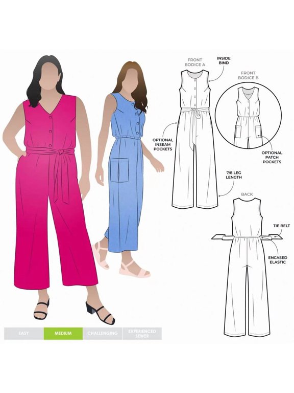 Paper Sewing Pattern Birdie Jumpsuit - Jumpsuits for Women