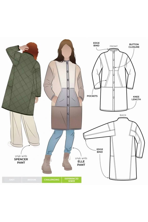 Paper Sewing Pattern Hendrix Coat - Coats for Women