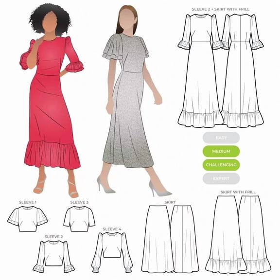 Style Arc Paper Sewing Pattern Queenie Dress - Dresses for Women
