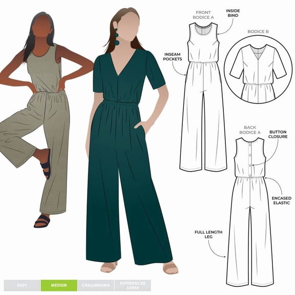 Style Arc Paper Sewing Pattern Shannon Jumpsuit - Jumpsuits for Women