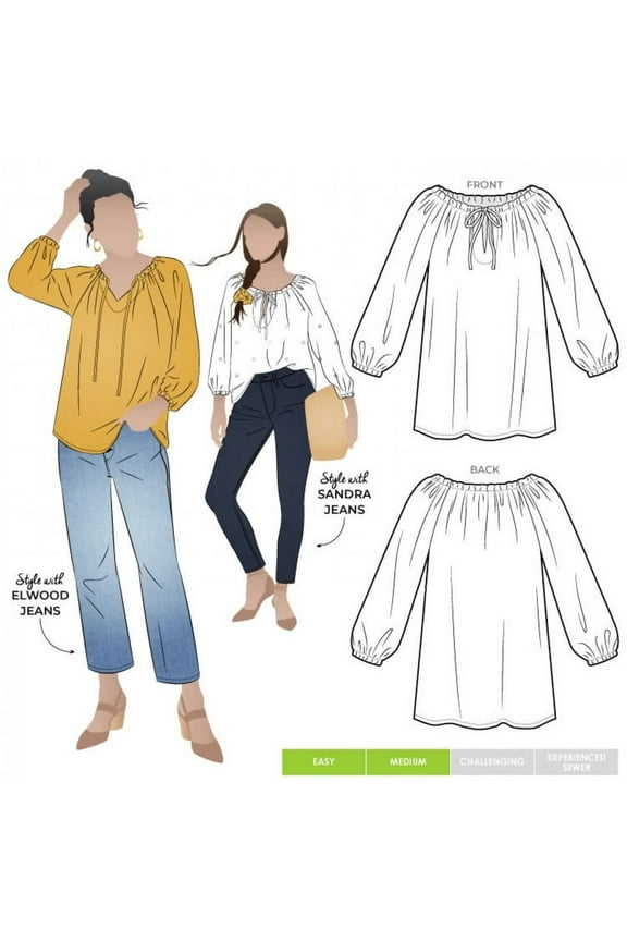 Sewing Pattern Anita Peasant Blouse Women