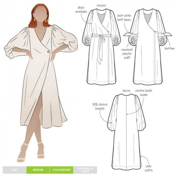 Style Arc Sewing Pattern Brigid Wrap Dress Women