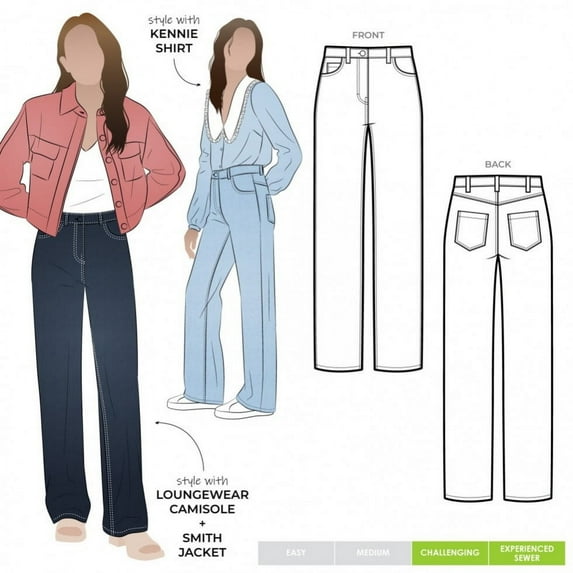 Style Arc Sewing Pattern Carlisle Jeans Women