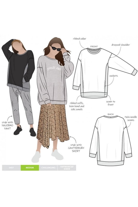 Sewing Pattern Fenix Sweatshirt Women