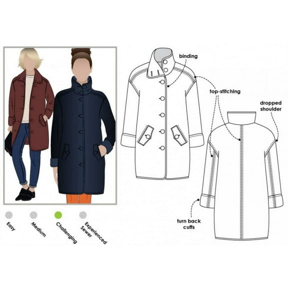 Style Arc Sewing Pattern Grace Coat Women