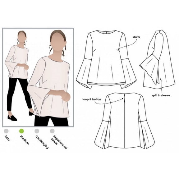 Style Arc Sewing Pattern Harlow Top Women