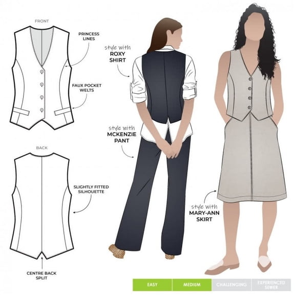 Style Arc Sewing Pattern Joy Vest Women