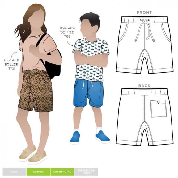 Style Arc Sewing Pattern Kids Oscar Shorts Kids