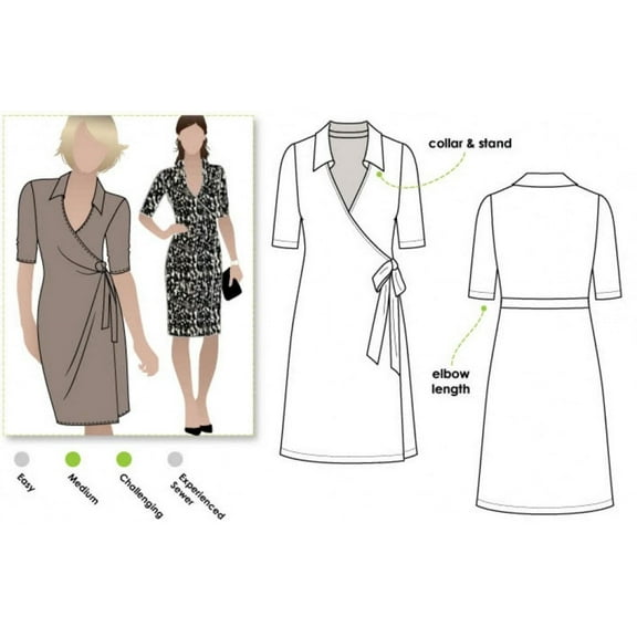 Style Arc Sewing Pattern Lea Wrap Dress Women