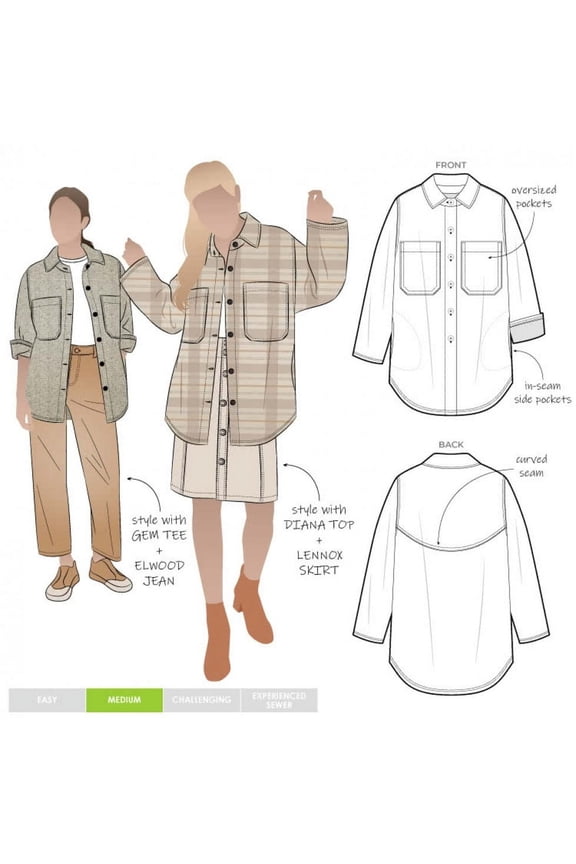 Sewing Pattern Logan Shacket Women