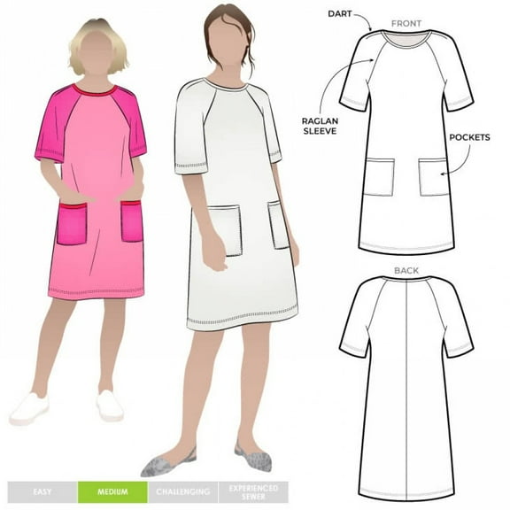 Style Arc Sewing Pattern Mary Shift Dress Women
