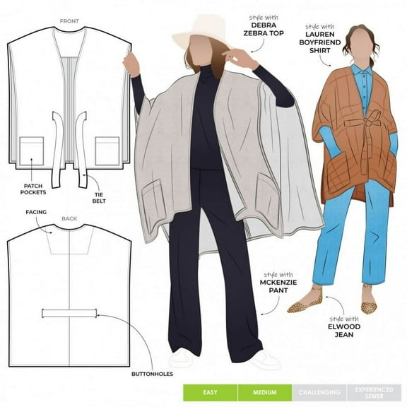Style Arc Sewing Pattern Percy Poncho Women