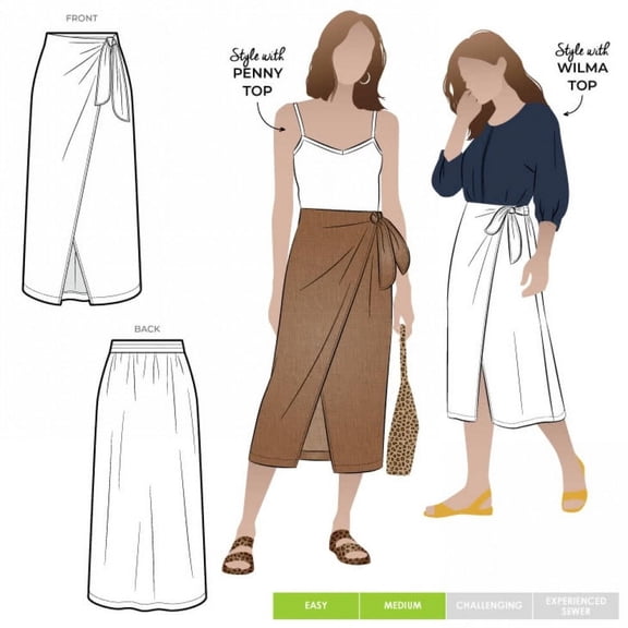 Style Arc Sewing Pattern Rona Wrap Skirt Women