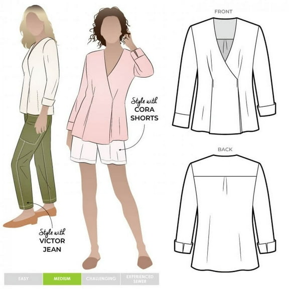 Style Arc Sewing Pattern Vera Blouse Women