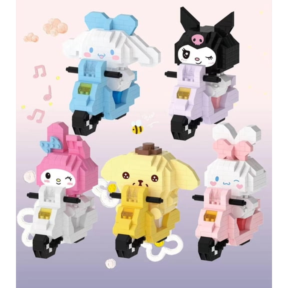 Style B 5PCS Anime Figure Bricks, Unique DIY Desktop Decoration Model