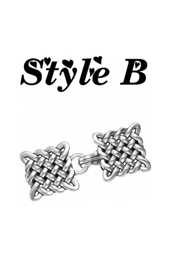 Style B Celtic Knot Shawl Clips, Sweater & Cardigan Clips, Retro Collar Decor in Silvertone