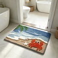 thumbnail image 1 of Style Bath Mat Non Slip Bathroom Rug Absorbent Quick Dry Wave Pattern Machine Washable 15.74x23.62 Inch（Orange）, 1 of 6