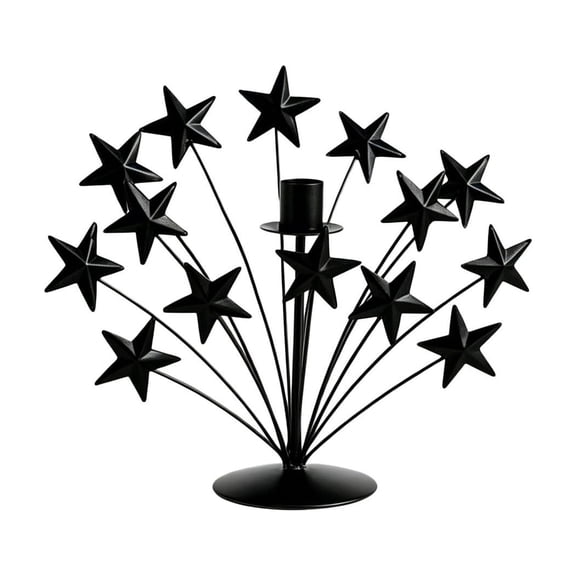 Style Black Five-Pointed Star Candlestick – Suitable for Independence Day Scenes – Patriotic Table Centerpiece