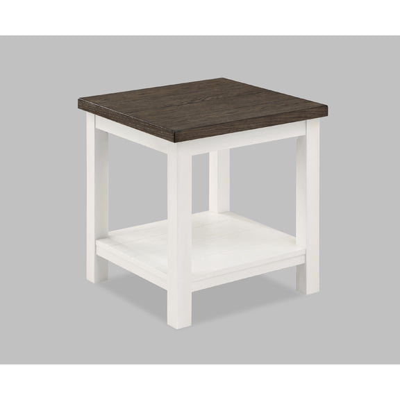 Style Brown And White Square End Table, Wood For Living Room Furnishings Ultra-modern Table In White, Room, Strong Fashionable