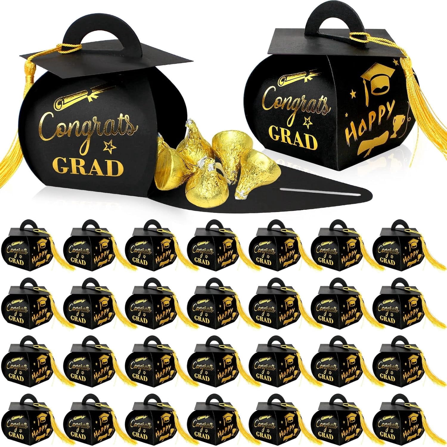 Style-Carry 30 Pcs Graduation Cap Gift Box, Graduation Party Favors ...