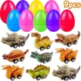 thumbnail image 1 of Style-Carry 9 Pcs Easter Eggs with Dinosaur Pull Back Cars, Easter Party Favors for Kids, Easter Egg Toys, Easter Theme Party, Easter Basket Stuffers, Easter Egg Hunt, 1 of 5