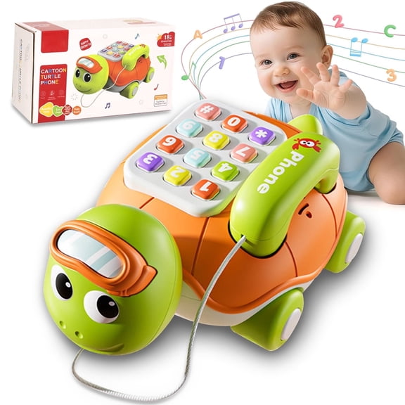 Baby Toys 6-12 Months, Turtle Crawling Toys, Learning Educational Toy with Light & Sound, Musical Toys for 1 Year Old Girls Boys