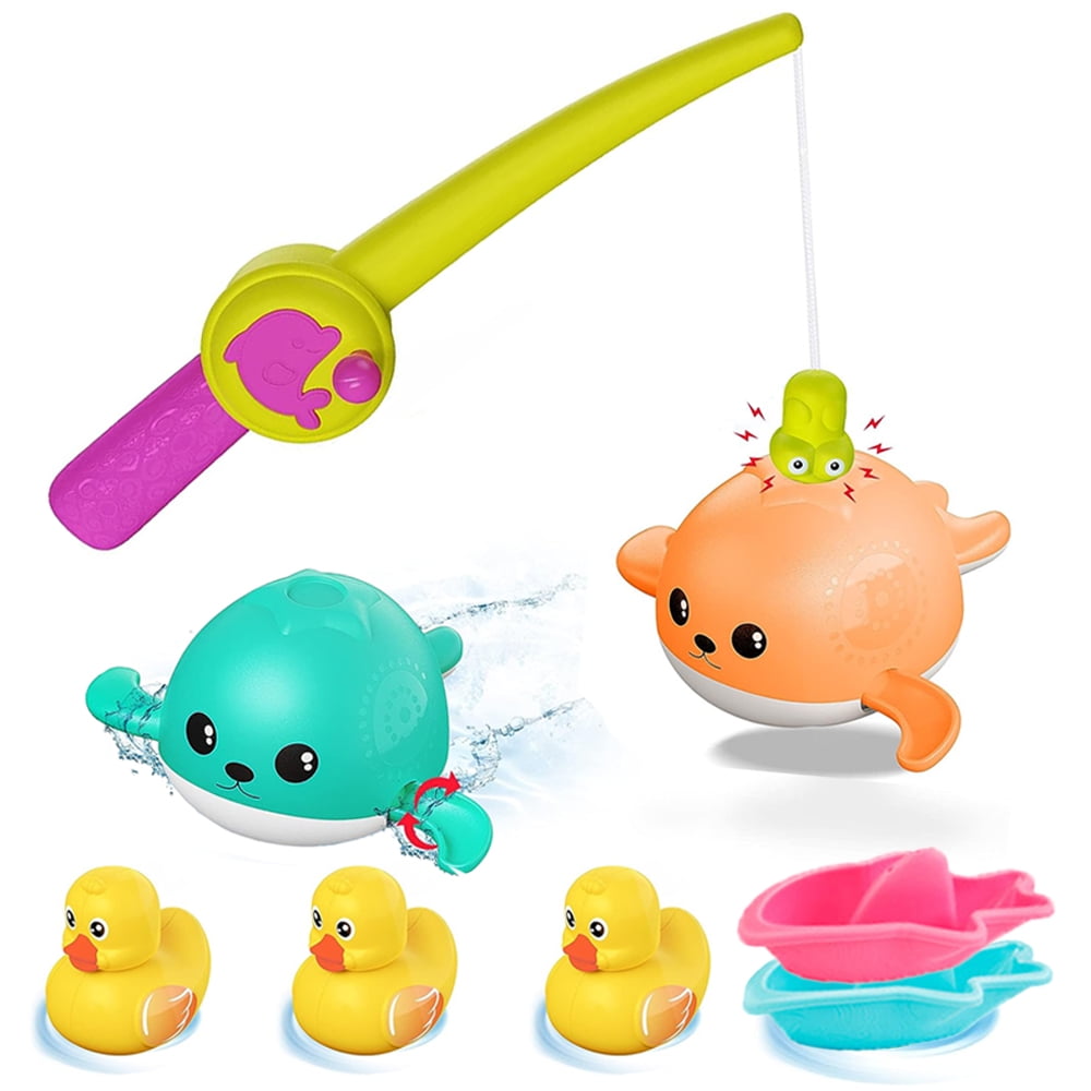 Style-Carry Bath Toys, Magnetic Fishing Toys Games Set for Kids,8PCS  Bathtub Toy with Shower and Floating Bath Fish Toys, Fishing Game Toys for  3 4 5 6 Years Old Kids 