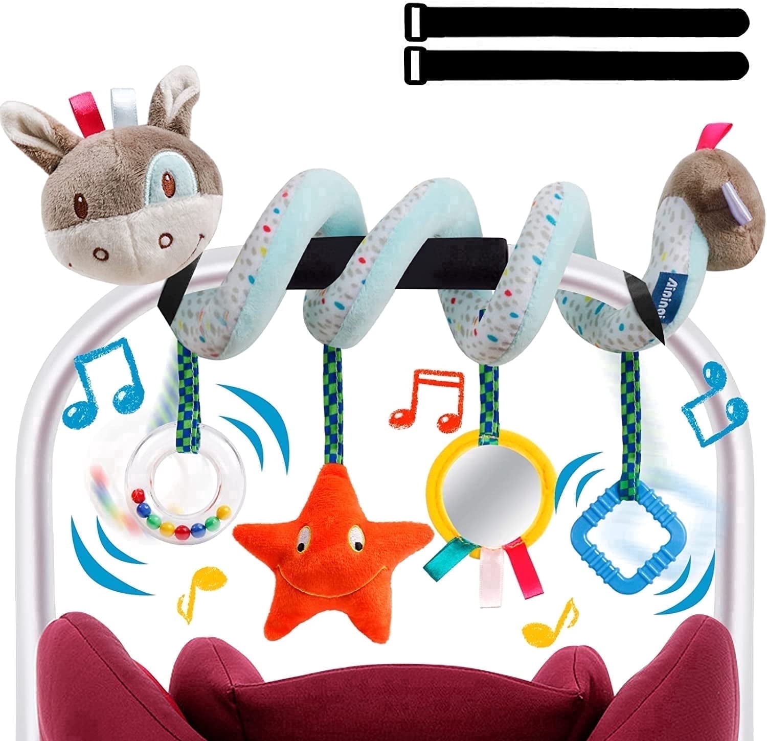 Baby Toys 0-6 Months, Car Seat Toys, Baby Stroller Toy, Newborn Infant Toys Gift for 0-3-6-12-24 Months