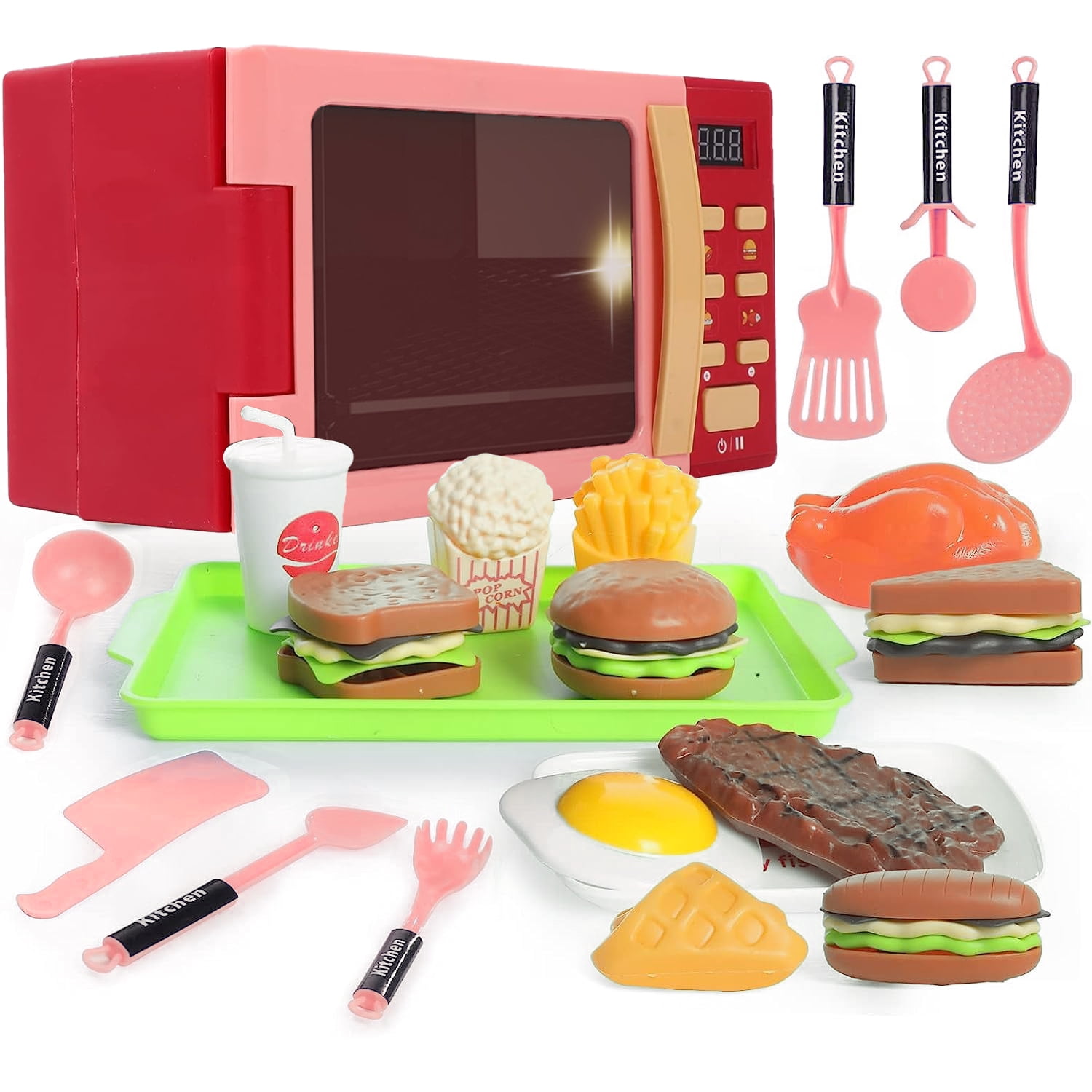 StyleCarry Kids Microwave Toy, Toy Kitchen Appliances, Play Kitchen Accessories and Play Food