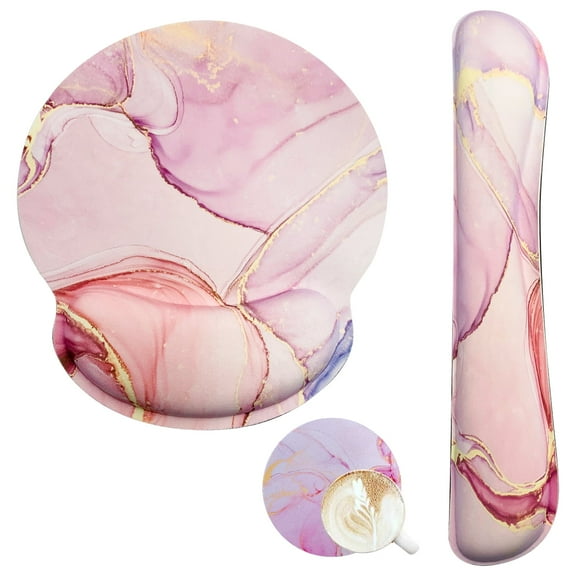 Style-Carry Memory Foam Ergonomic Keyboard Wrist Rest Pad and Mouse Wrist Rest Support Mouse Pad Set for Office Gaming Easy Typing