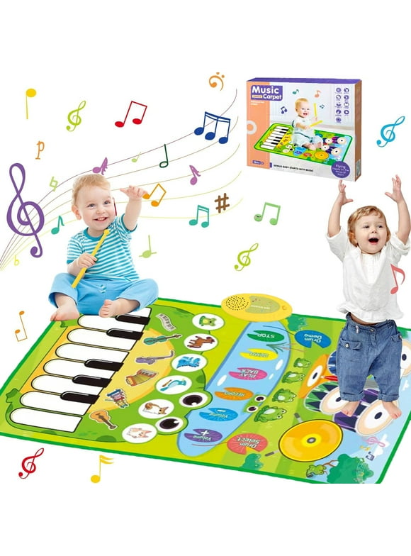 Style-Carry Musical Mat with Keyboard and Drum, Toy for Toddlers 1-3, Learning Educational Toys for 1 2 3 Year Old Boys Girls, Birthday Gifts for 1 2 3 Year Old Girls Boys