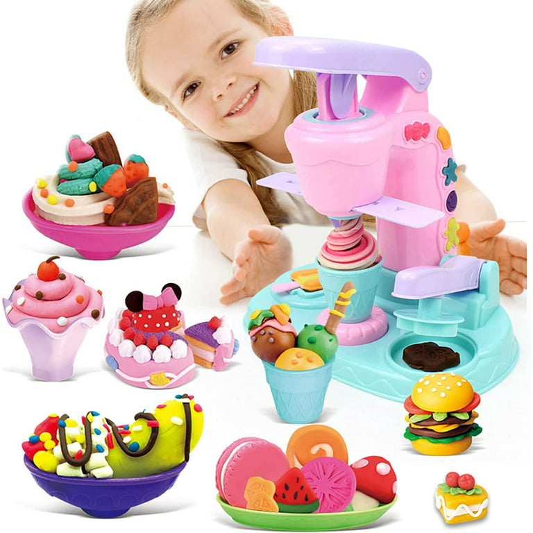 Style-carry Play Dough Set for Kids, Ice Cream Maker Play Dough for Toddlers 3 4 5 6 7 8 Years Girls Boys, Size: 5.9 x 3.2 x 5.1