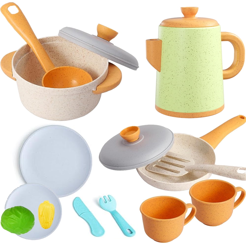 StyleCarry Play Kitchen Accessories Set, Kids Pots and Pans Playset
