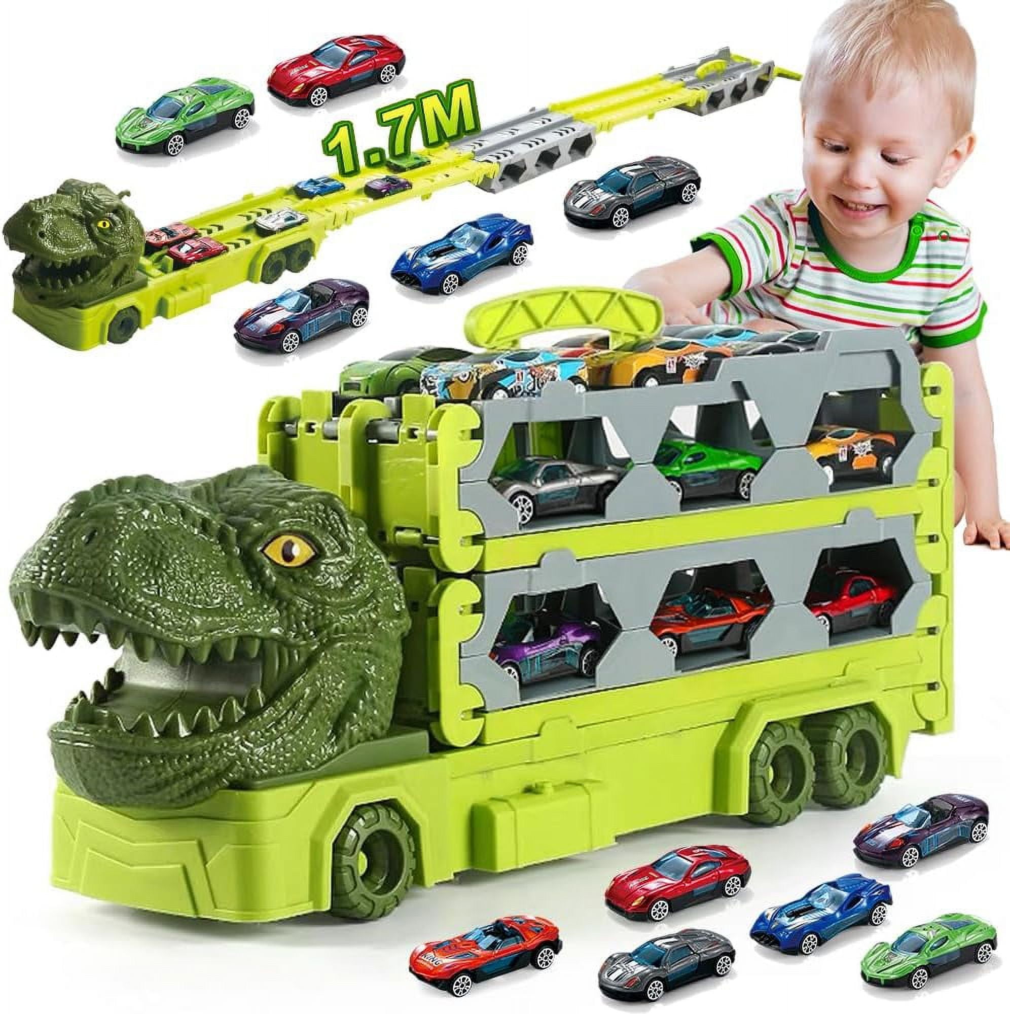 StyleCarry Transport Truck Toys Cars for Boys Ages 3 4 5 6, Portable