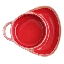 Retro Ceramic Soup and Sandwich Plate Combo Set with Handle Stoneware Bowls for Easy Breakfast Dining