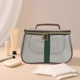 thumbnail image 1 of Style Clear Makeup Organizer Large Capacity Cosmetic Travel Bag For Women With Leather Handle, 1 of 3