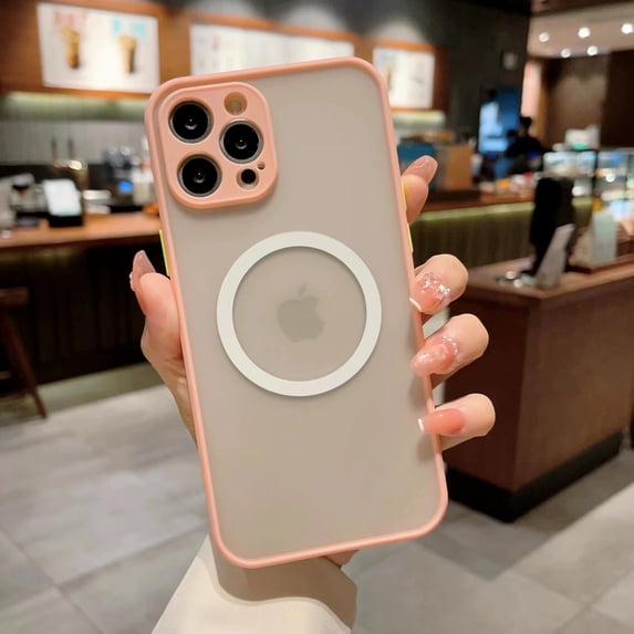 Style Clear Phone Case Designed for iPhone 13 Pro Max 6.7 Inch, Slim Fit Durable Hard PC Back with Shock Absorbent Soft TPU Bumper iPhone 13 Pro Max Compatible with Magsafe, Pink