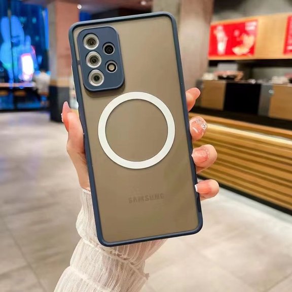 Style Clear Phone Case Designed for iPhone 14 Pro 6.1 Inch, Slim Fit Durable Hard PC Back with Shock Absorbent Soft TPU Bumper iPhone 14 Pro Compatible with Magsafe, Royalblue